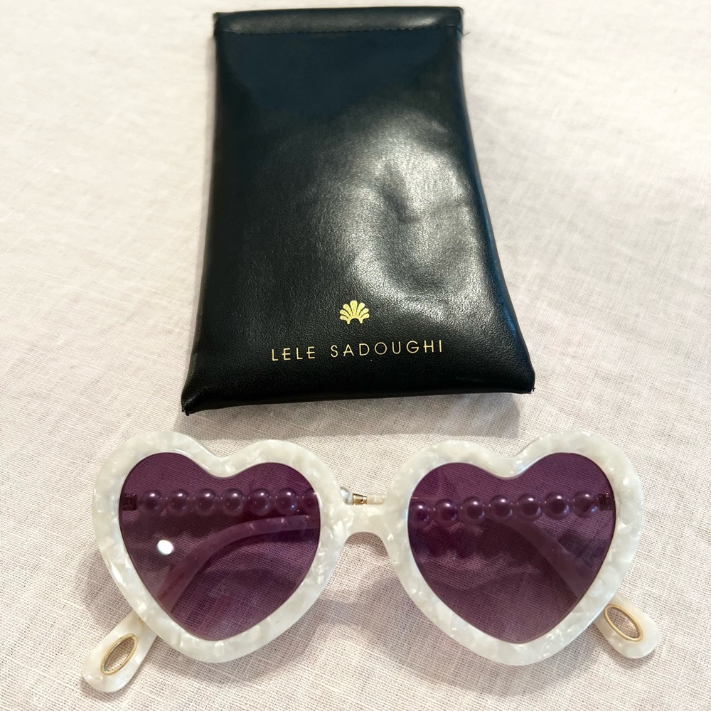 Lele Sadoughi Mother of Pearl Sweetheart Sunglasses
